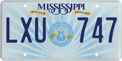 MS license plate LXU747