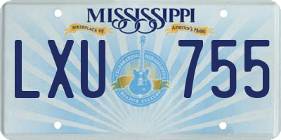 MS license plate LXU755