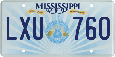 MS license plate LXU760