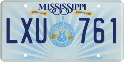 MS license plate LXU761