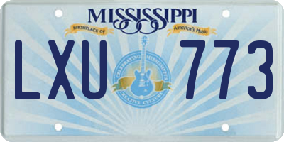 MS license plate LXU773