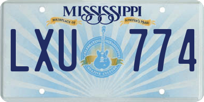 MS license plate LXU774