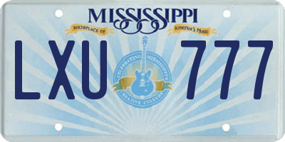 MS license plate LXU777