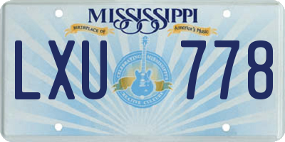 MS license plate LXU778