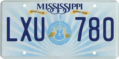 MS license plate LXU780