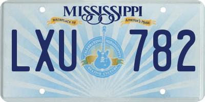 MS license plate LXU782