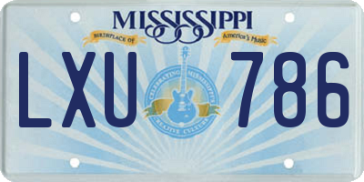 MS license plate LXU786