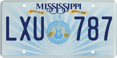 MS license plate LXU787