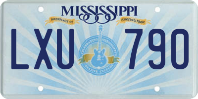 MS license plate LXU790