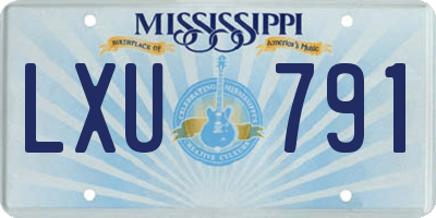 MS license plate LXU791