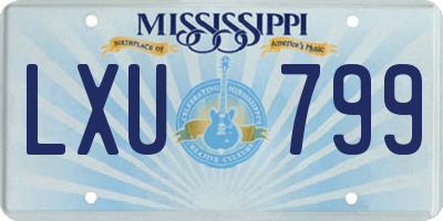 MS license plate LXU799