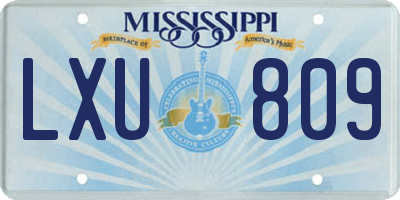 MS license plate LXU809