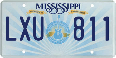 MS license plate LXU811