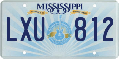 MS license plate LXU812