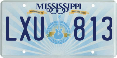 MS license plate LXU813