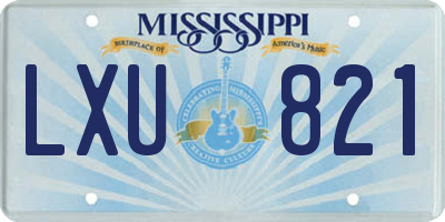 MS license plate LXU821