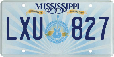 MS license plate LXU827