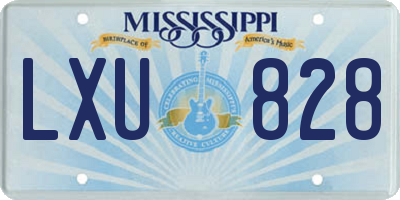 MS license plate LXU828