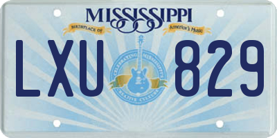 MS license plate LXU829