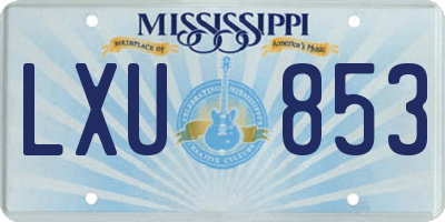 MS license plate LXU853