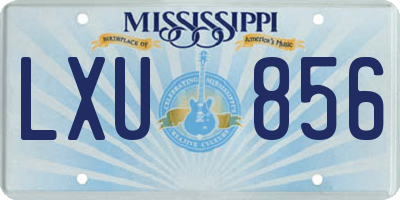 MS license plate LXU856