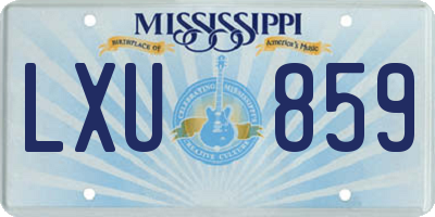 MS license plate LXU859