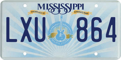 MS license plate LXU864