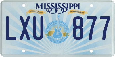 MS license plate LXU877