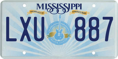 MS license plate LXU887