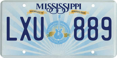 MS license plate LXU889