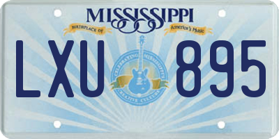 MS license plate LXU895