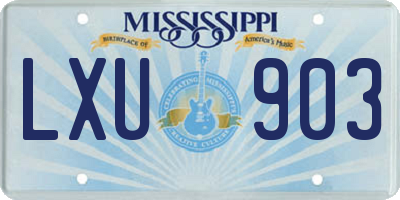 MS license plate LXU903