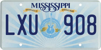 MS license plate LXU908