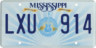 MS license plate LXU914