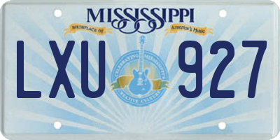 MS license plate LXU927