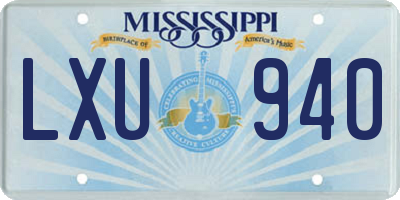 MS license plate LXU940