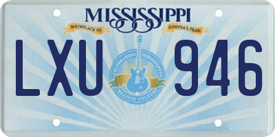 MS license plate LXU946