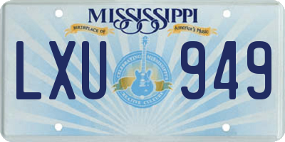 MS license plate LXU949