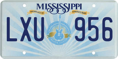MS license plate LXU956