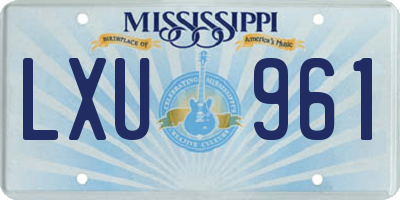 MS license plate LXU961