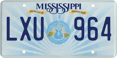 MS license plate LXU964