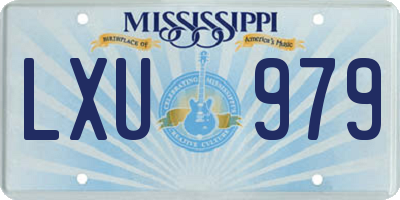 MS license plate LXU979