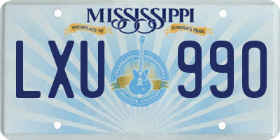 MS license plate LXU990