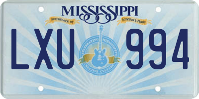 MS license plate LXU994