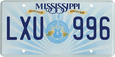 MS license plate LXU996