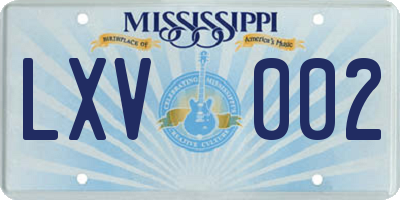 MS license plate LXV002