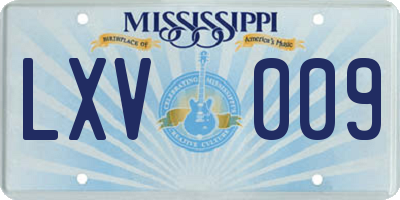 MS license plate LXV009