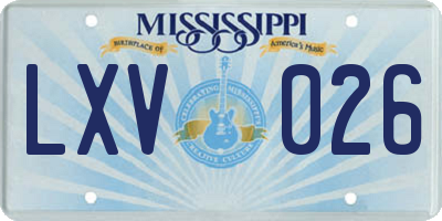 MS license plate LXV026
