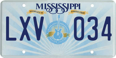 MS license plate LXV034