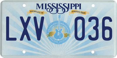 MS license plate LXV036